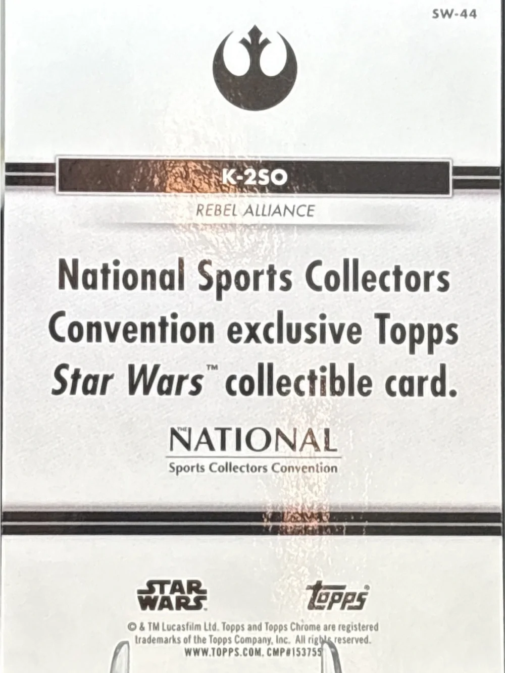 Topps Chrome Star Wars K-2SO Trading Card - Nationals LE Print Holo Foil